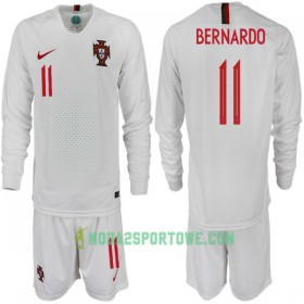 Koszulka Portugalia BERNARDO 11 Dziecięcy Mistrzostwa Świata 2018 Wyjazdowe Stroje Piłkarskie Długi Rękaw